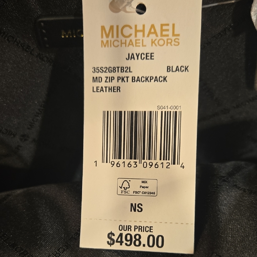 Michael Kors Black and Gold Backpack - Picture 6 of 8